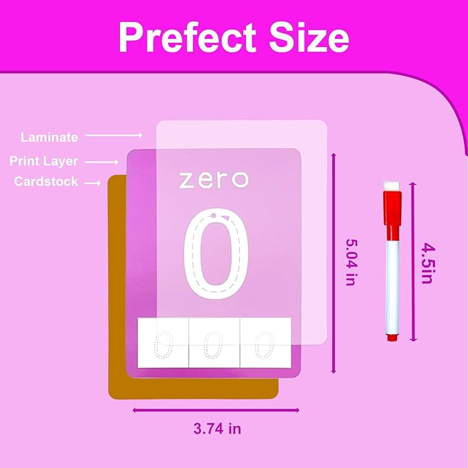 108PCS Toddler Flash Cards,Number, Alphabet, Math Flash Cards with 9 Dry Erase Pens - Early Education Flashcards for Kids, Preschool Learning Activities 3+
