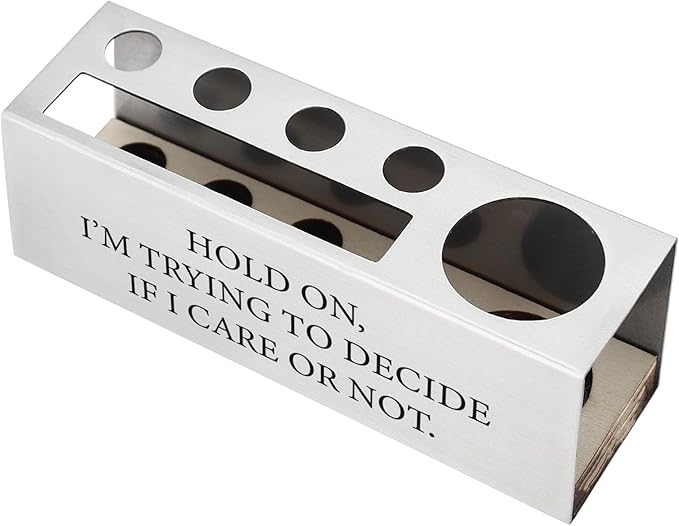 Hold On, I'm Trying to Decide If I Care or Not Funny Desk Decor Sarcastic Work Decor, New Job Promotion Humorous Gift, Gag Gift for Coworkers Boss Friends Office Pencil Holder for Desk SD279
