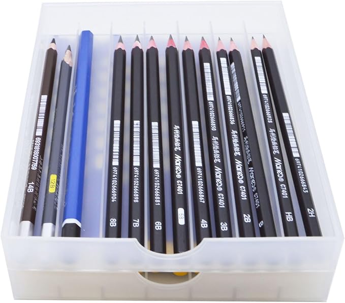 Desk Drawer Organizer, Pen Holder Tray Pen Storage with Fountain Pen, Pencil, Marker, Crayon, Chalk, Nail Art Tools for Office, Craft Room - 2pack