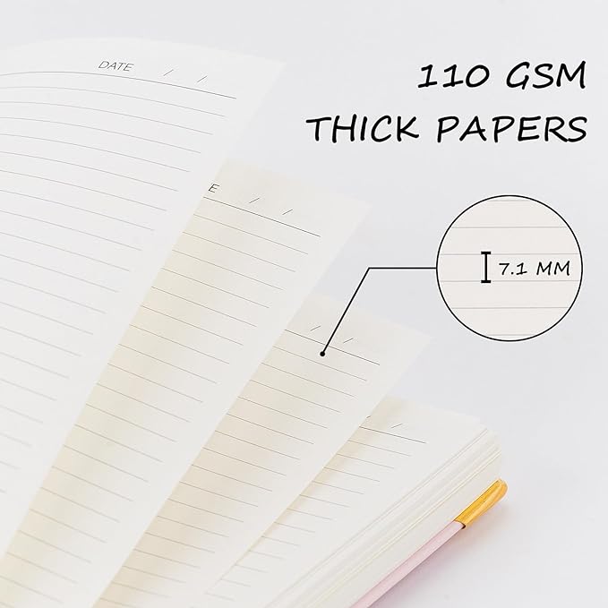 Hardcover Spiral Notebook, 8.5 x 11 IN Notebooks College Ruled, 110 GSM Thick Lined Paper Notebooks for Work, School and Travel, 300 Pages Journals for Writing, Large Journal for Women New Black