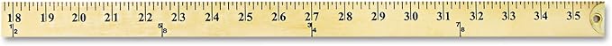 Westcott 10425 Wooden Yardstick with Brass Ends and Hang Holes, Clear Lacquer Finish