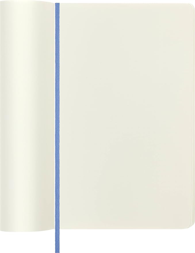Moleskine Classic Notebook, Soft Cover, Large (5" x 8.25") Plain/Blank, Hydrangea Blue, 192 pages