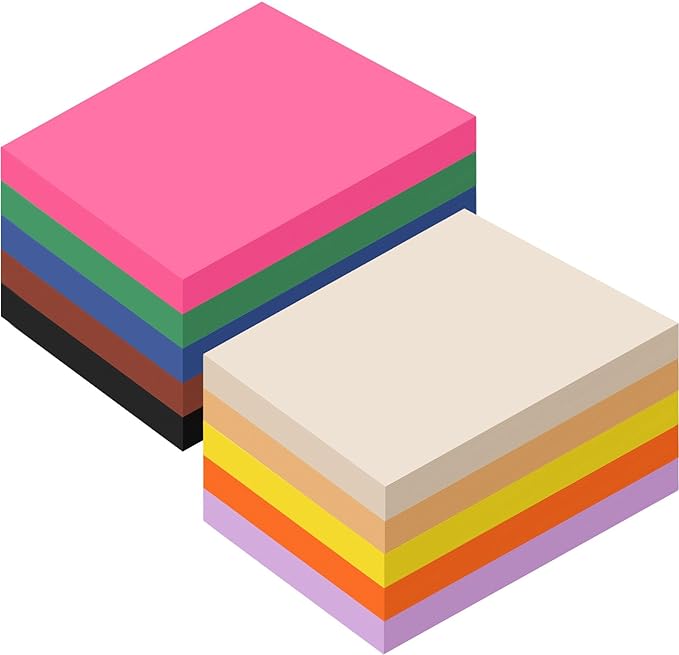 Sherr 1000 Sheets Construction Paper Colored Cardstock A4 9 x 12 10 Assorted Colors Card Stock Heavyweight Printer Paper for DIY Craft Party Supplies Decoration(Bright Color)