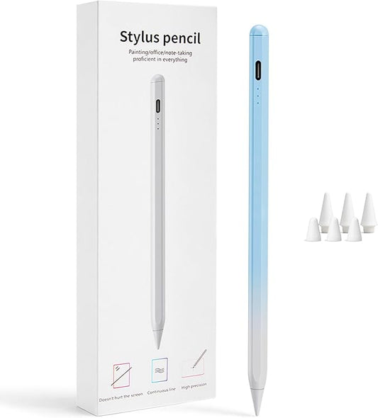 Stylus Pen for iPad 2018-2026, 2X Fast Charge Active Pencil with Tilt Sensitivity & Palm Rejection, iPad 11/10/9/8/7/6/A16, Air M4/M3/M2, Pro M5/M4, Mini 7/6/5 (Blue)