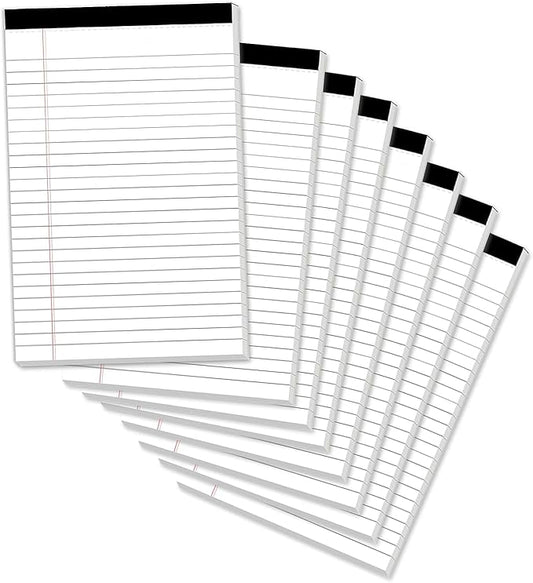 8 Pack Legal Pads 4x6 Inch 30 Sheets Mini Lined Paper Pads for Office Supplies Taking Notes/Writing List, Small Notepads College Ruled Legal Memo Pad for Home, Office, School, or Business Writing Pad