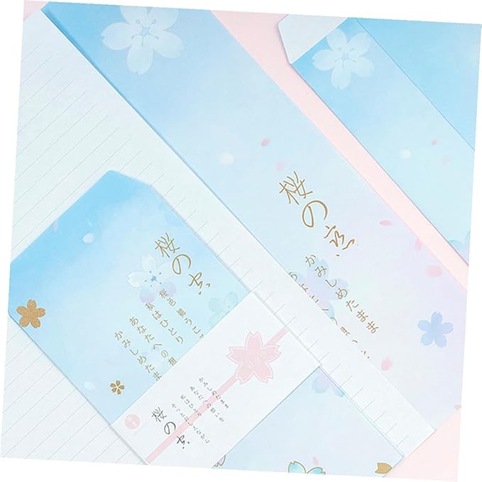 Mobestech Japanese Style Note Paper Set 40pcs B5 Blossoms Pattern Writing Paper Stationery for Letter Writing and Printing, Vintage Floral Design for Office and School Use