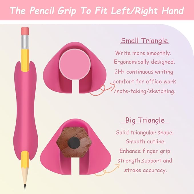Colors Pencil Grips for Kids and Adults,Pencil Grips for Kids Handwriting,Pencil Holder Finger Posture Correction Training,Anti-Slip Texture Ergonomic Design for Right or Left-Handed Use(6-Pack)