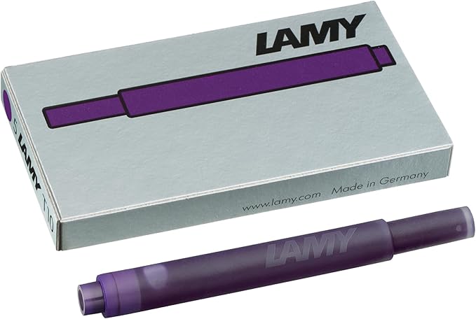 LAMY T10 Ink cartridges with Large Ink Capacity - Suitable for All Lamy Fountain Pen Models - Contents 1.25 ml per Cartridge - 5 Pieces per Pack - Ink Color Violet