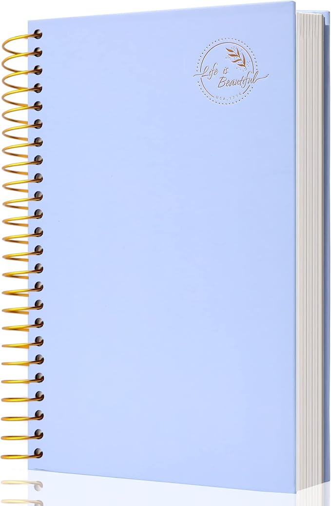Yoment Small Spiral Notebook,300 Pages Hardcover Spiral Notebooks,5.5”x 7.5”College Ruled Notebook,A5 Spiral Bound Journal,Hard Cover Notebooks for Work Writing School,A5 Blue