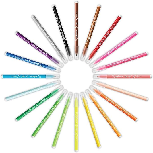 BIC Kids Markers, Ultra Washable, Durable Case, Long-Lasting, Bullet Tip (2.8mm), Assorted Colors, 20-Pack