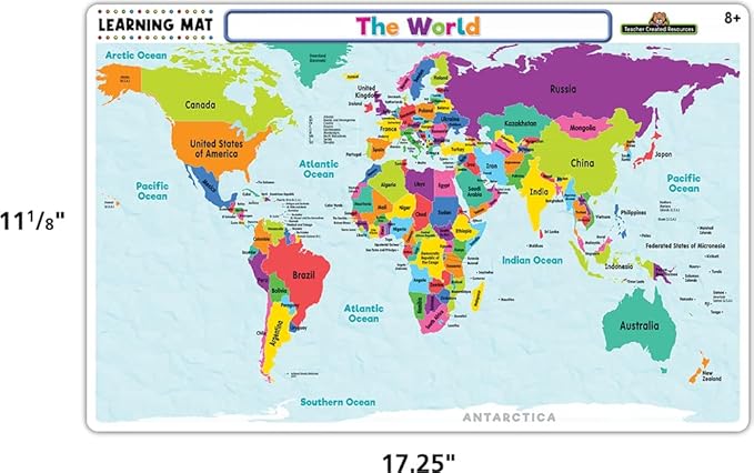 Teacher Created Resources The World Map Learning Mat