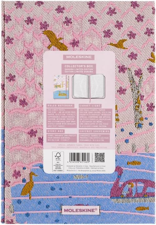 Moleskine Limited Edition Sakura Notebook, Hard Cover, Large (5" x 8.25"), Ruled/Lined, Premium Collector's Box