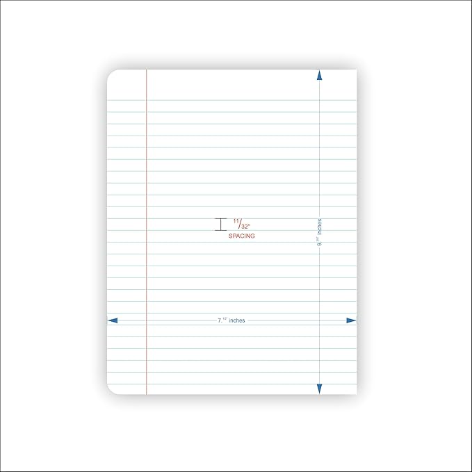 Composition Book – 100 Sheets, Wide Ruled, 9.75 x 7.5 inch – Durable Cover – School & Office Use – Pack of 4 - Color Marble Design