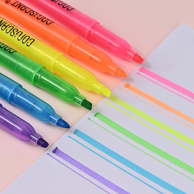 coruscant Highlighter - 400 pack color highlighter, color transparent visible fluorescent pen shell, wide chisel point mark, fluorescent pen, school, office