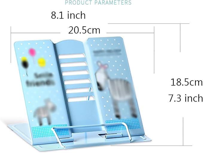 TOMYEUS Book Stand Cookbook Stand Desk Book Holder Metal Reading Rest Adjustable Documents Holder Portable 8 x 7 inch Bookstand for Recipes Textbooks Book Holder (Color : Gray)