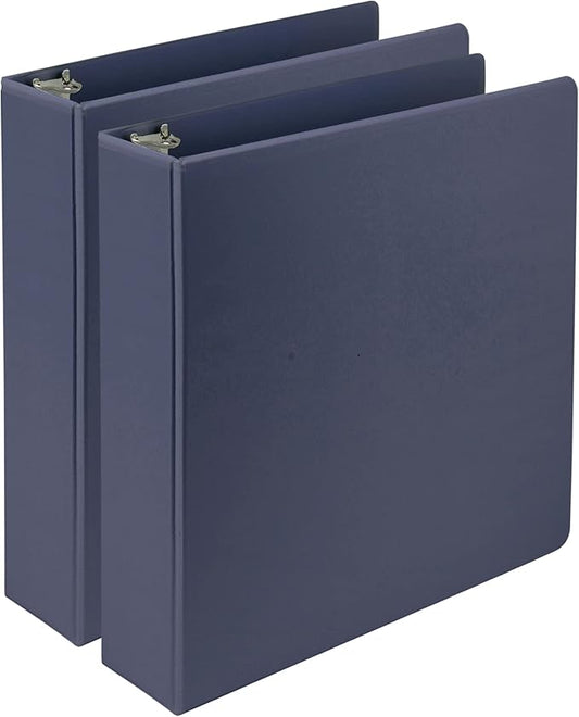 Samsill Plant-Based 2 Inch Durable D-Ring, View Binder, Eco-Friendly, USDA Certified Biobased,2 Count,Pack of 1, Indigo Blue