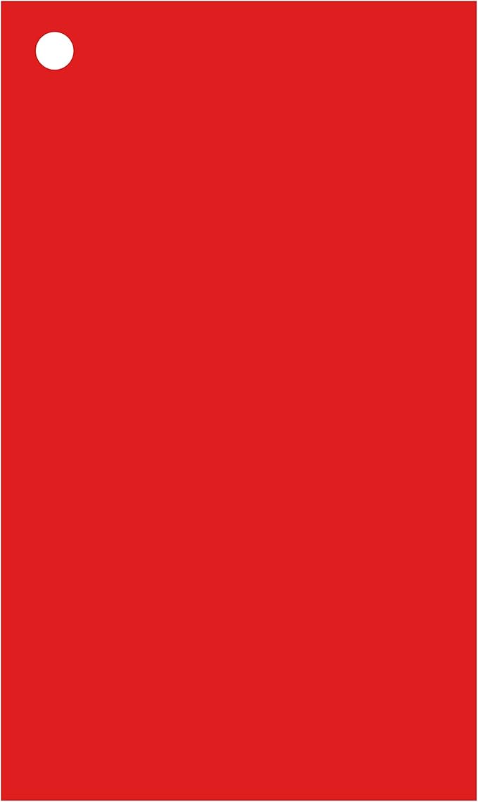 Colonial Cards: 150 Color Cardstock 3" x 5" Index Cards, Unruled with Corner 1-Hole Punched and 4 Binder Rings, Red