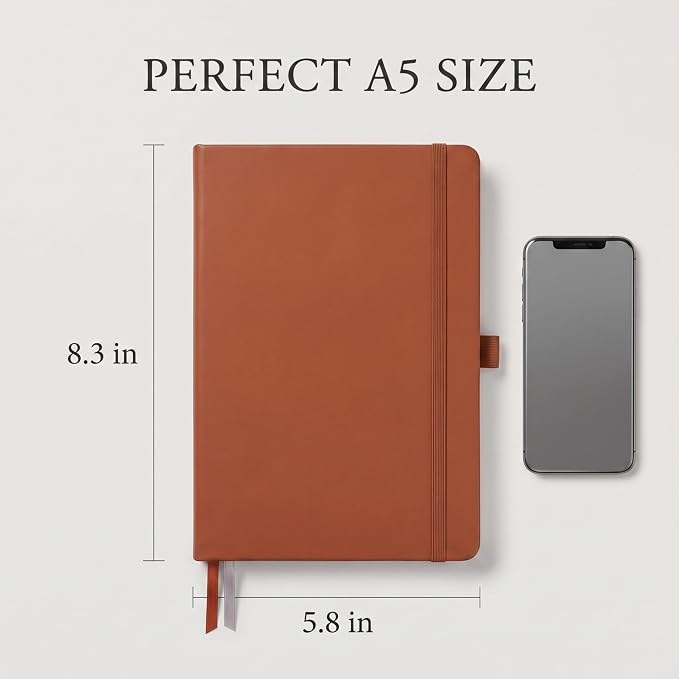 AHGXG Lined Journal Notebook, 160 Numbered Pages, A5 Size (5.7'' x 8.3'')