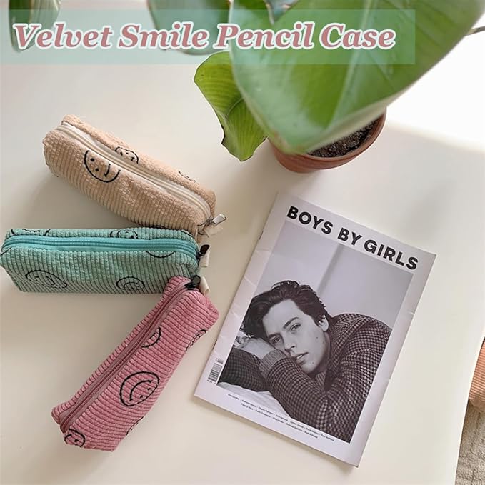 Pencil Pouch Cute Pencil Case Office Storage Bag Holder Box Organizer Aesthetic Bow Flower Pattern Makeup Pouch Cosmetic Bag for Women