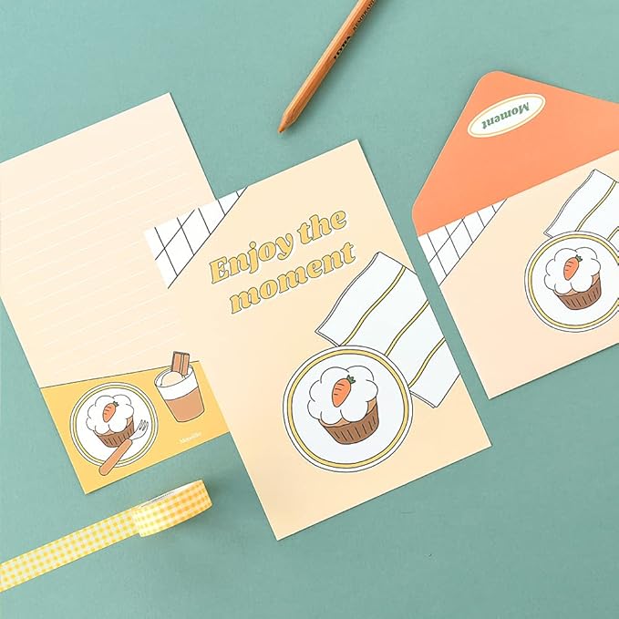 Monolike Fall In Newtro ver.3 Letter Paper and Envelopes Set - 8Type, 32 Letter Paper + 16 Envelopes