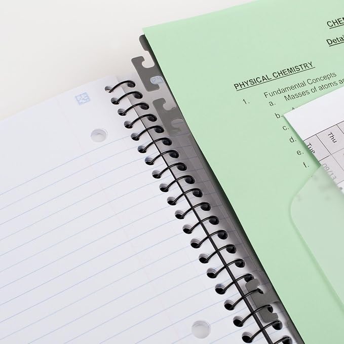 Five Star Advance Spiral Notebook + Study App, 3 Subject, College Ruled Paper, 8-1/2" x 11", 150 Sheets, Spiral Guard, Movable Tabbed Dividers, Pacific Blue (73138)