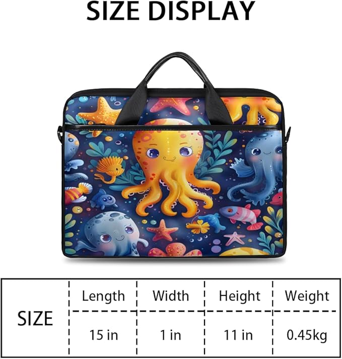 Tropical Octopus Laptop Sleeve Case for 13-15 inch Computer Bag Protective Laptop Handle Bag for Women Men