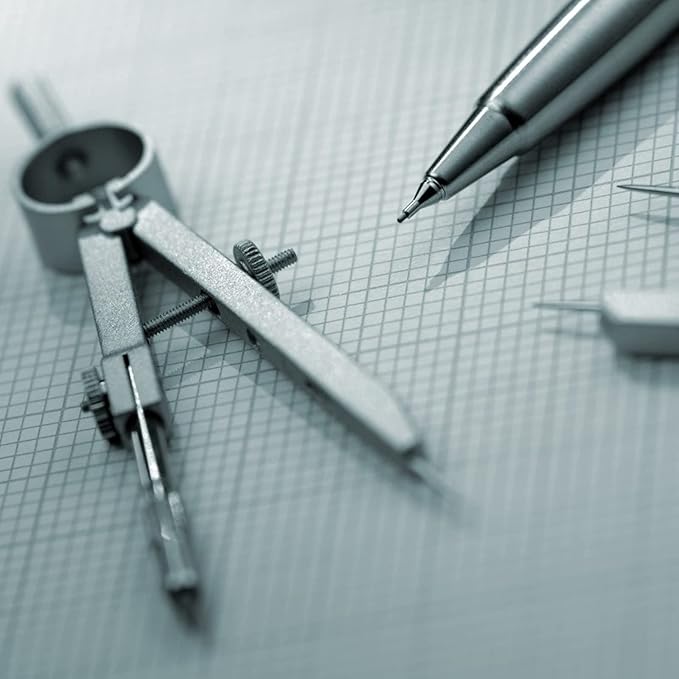 Compass Geometry Tool, 13PCS Compass and Protractors Set Math Geometry Drawing Tool Precision Set Graphic Compasses Triangle Rulers Pencils Protractor with Storage Case (Brown)