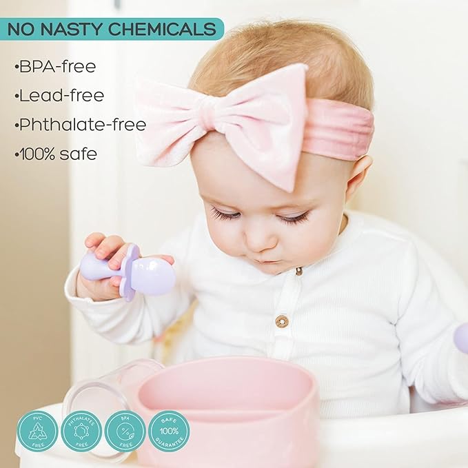 Grabease Baby Feeding Utensils Set - Infant and Baby Fork and Spoon for Ages 1-11 Months, BPAs and Phthalate-Free Cutlery, Plastic, 1 Set, White