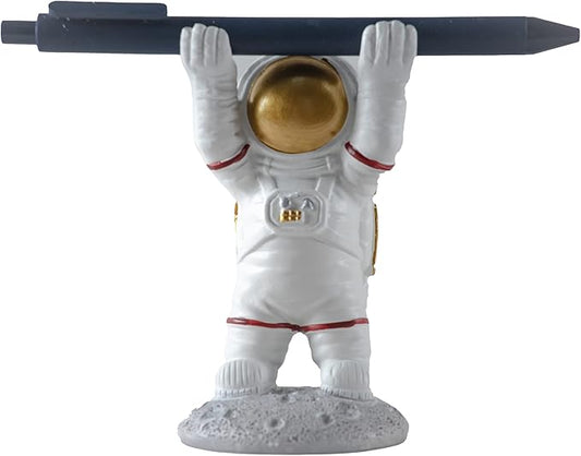 Astronaut Pen Pencil Holder Stand for Desk, Resin Pen Display Stand Pencil Display Holder for Home Office Gifts, Standing Astronaut Pen Holder