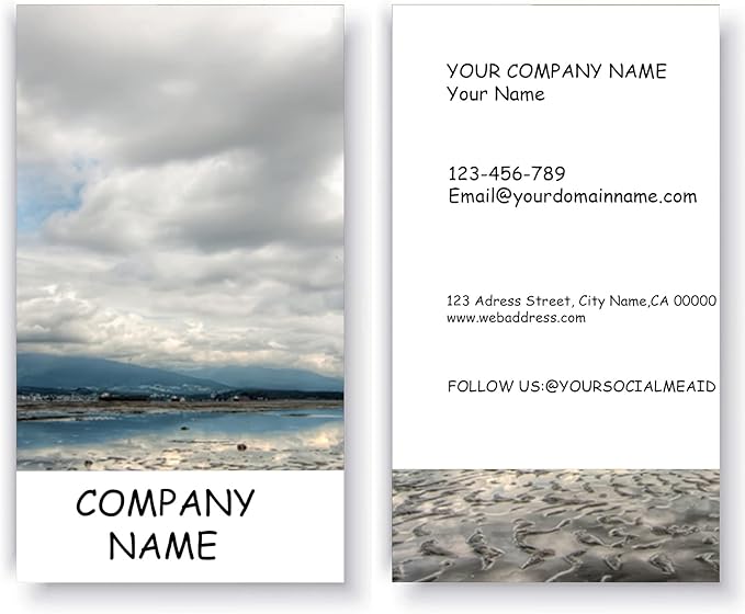 Simple Design Business Card 3.5" x 2" 200 pcs - Add Picture or Logo,Custom Premium Name Cards with Logo Two-Sided, High-end 500 pcs