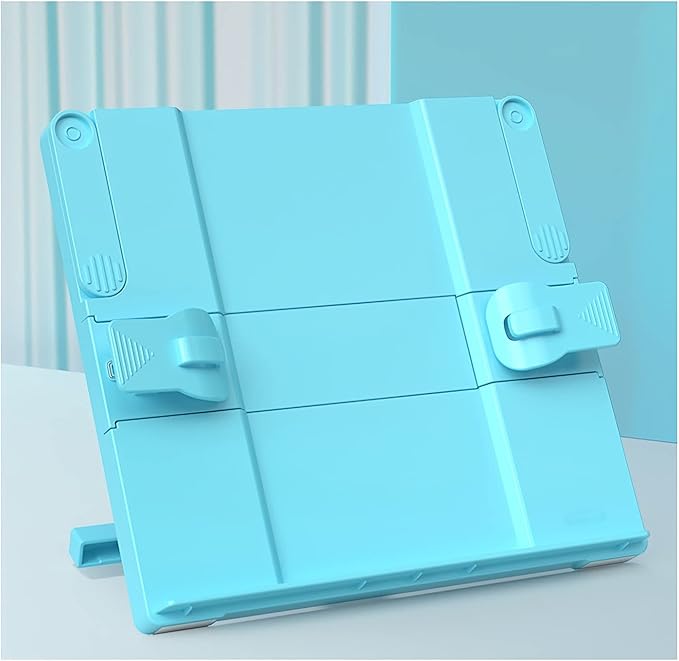 TOMYEUS Bookstand 4 Colors Book Stand, Cookbook Document Holder for Reading, Adjustable and Portable Cooking Bookstand for Recipe, Textbook, Tablet Portable Book Stand (Color : Blue)