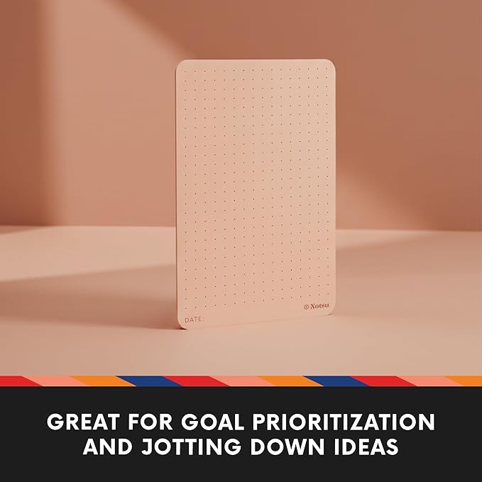 Notsu Dotted Colored Note Cards 3x5 inch, 40 ct | Orange Bullet Dot Grid Vertical Color Index Cards with Rounded Corners, Premium Thick Paper 350 gsm