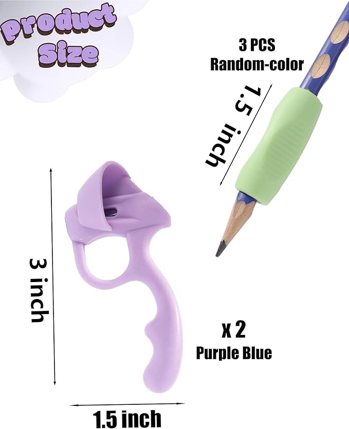 Pencil Grips for Kids Handwriting,5 Pack Silicone Pencil Grippers Holder Posture Correction for Preschooler Training, Pen Writing Aid Tool for Preschooler Kids Students