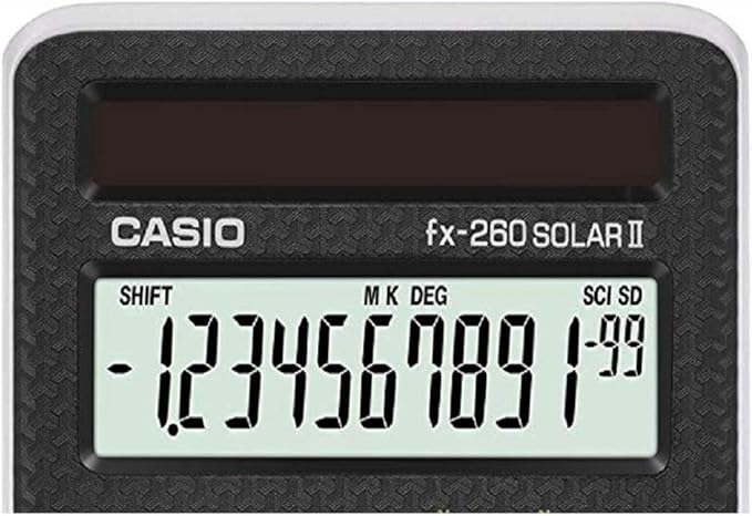 Casio fx-260 Solar II Scientific Calculator | 10-Digit Display | Fraction & Trig Functions | Ideal for Middle School, High School Math, Algebra, Trigonometry | Solar Powered (Pack of 2)