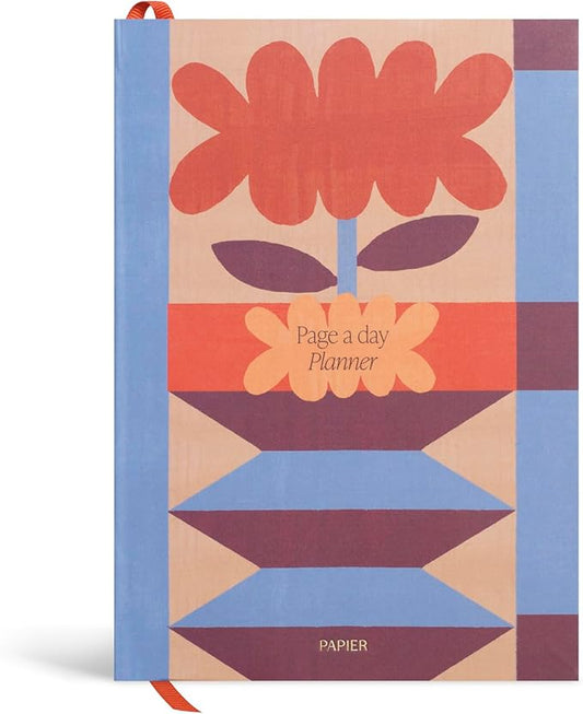 Papier Floral Softcover Undated Page a Day Planner | Write Lists, Notes, Goals, Tasks, Dates, Ideas, Meetings & Appointments | Improve Personal or Work Life Productivity | Great Gift | A5 Size