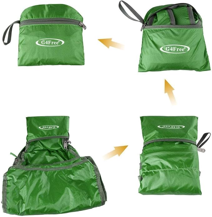 G4Free 20L Small Packable Travel Hiking Backpack for Men Women | Lightweight Foldable Waterproof Daypack for Outdoor, Green