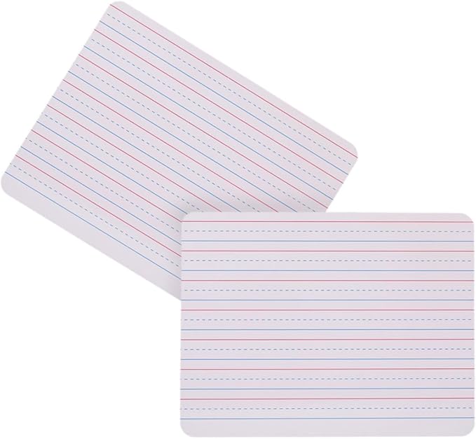 2pcs Small Dry Erase Board 9x12 Inch Double-Sided Writing Whiteboard with Four-line Three-Grid Template for Classroom Teaching and Office Messaging