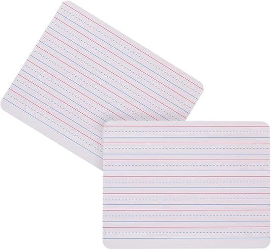 2pcs Small Dry Erase Board 9x12 Inch Double-Sided Writing Whiteboard with Four-line Three-Grid Template for Classroom Teaching and Office Messaging