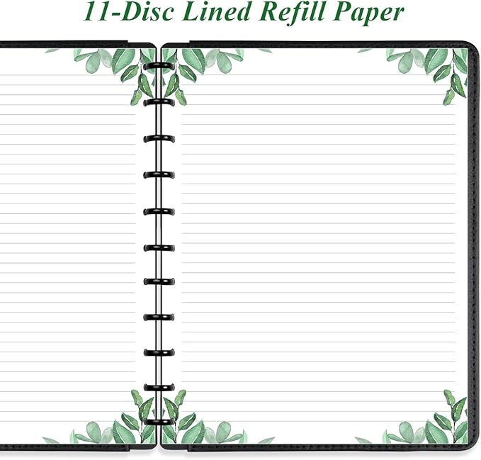 A4 TUL Discbound Lined Refill Paper, 11-Disc Discbound Ruled Filler Paper, 100Sheets / 200Pages Loose-Leaf Line Paper, 100gsm White Paper, 8.5'' x 11'', Leaf