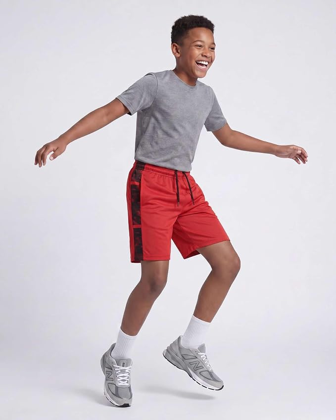 Real Essentials 5 Pack: Boys' Mesh Basketball Athletic Shorts with Pockets – Teen Kids Youth Quick Dry Soccer Running Gym