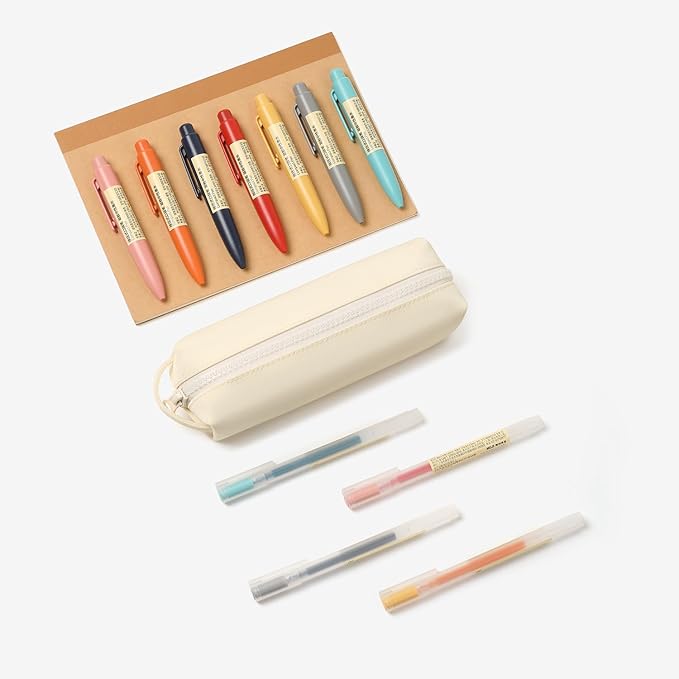 Pencil Case Soft School Pencil Pouch Bag for Easy Carry Stylish and Durable (Cream)