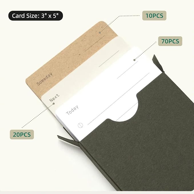 Undated Daily To Do List Planner with Walnut Stand and 100 Checklist Cards, Perfect for Daily Tasks and Goal Setting, Enhanced Productivity