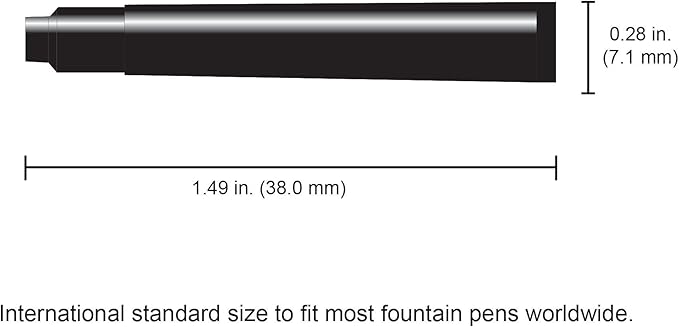 Monteverde International Size Cartridge to Fit Fountain Pens, Black, 6 per Pack (G302BK)
