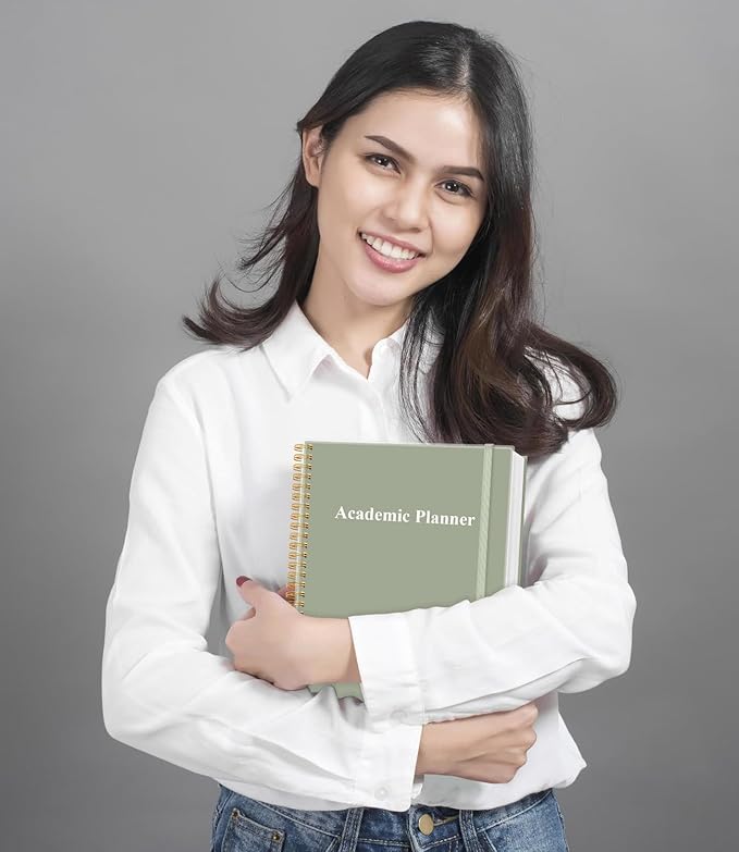 Academic Planner for 2026-2027 or Anytime - Undated Weekly Student Planner For Homeschool, High School, College & Nursing Students, 200 Pages, 8.5" x 11", Green