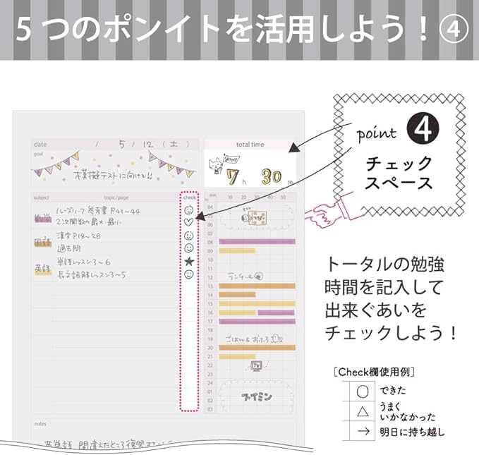 Kokuyo Campus Study Planner Notebook, Daily Ruled, Semi-B5, Gray, for 63 Days, Japan Import (NO-Y80MD-M)