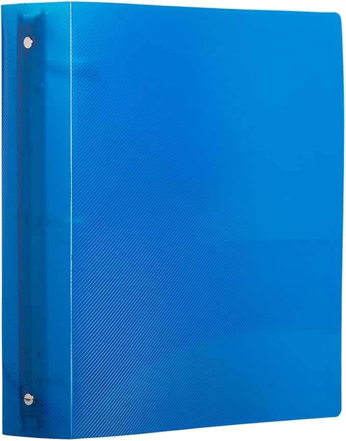 JAM PAPER Plastic 2 inch Binder - Blue 3 Ring Binder - Sold Individually