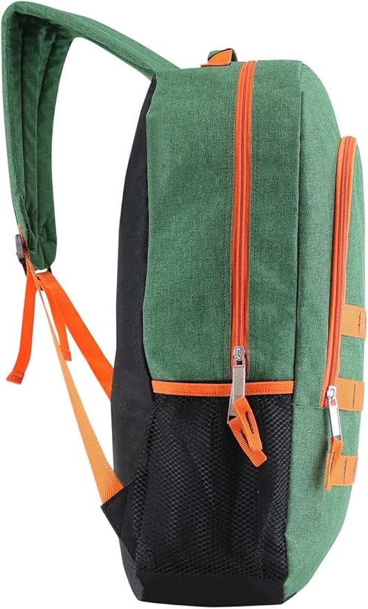 Moda West 12-Pack 19” Sport Backpacks with 50 Piece School Supplies Kits - Pens, Pencils, Crayons – Bulk Bundle for Elementary, Middle, and High School Students, 4 Assorted Styles