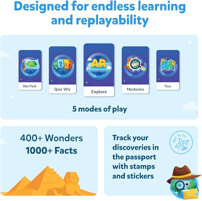 PlayShifu Globe for Kids– Orboot Earth: Interactive Kids Globe with 1000+ Facts on Animals, Places & Monuments | Tech-Powered Learning Toy & STEM Gift for Kids Ages 4–10