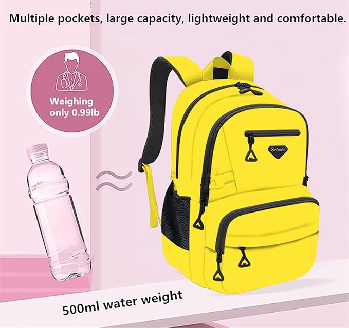 Casual Lightweight Backpacks for Boys & Girls, School Bookbags, 15 "Laptop Backpack, Travel Bag (202-slv)