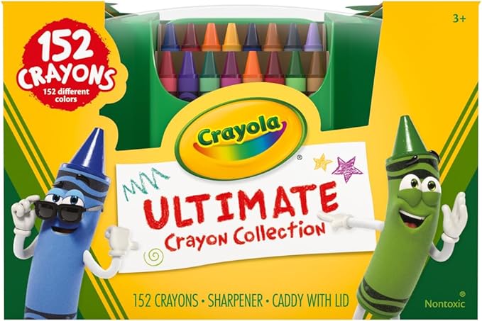 Crayola Ultimate Crayon Box Collection (152ct), Cute School Supplies for Kids, Bulk Crayons Caddy, Kindergarten & Elementary Classroom Must Haves, Ages 3+